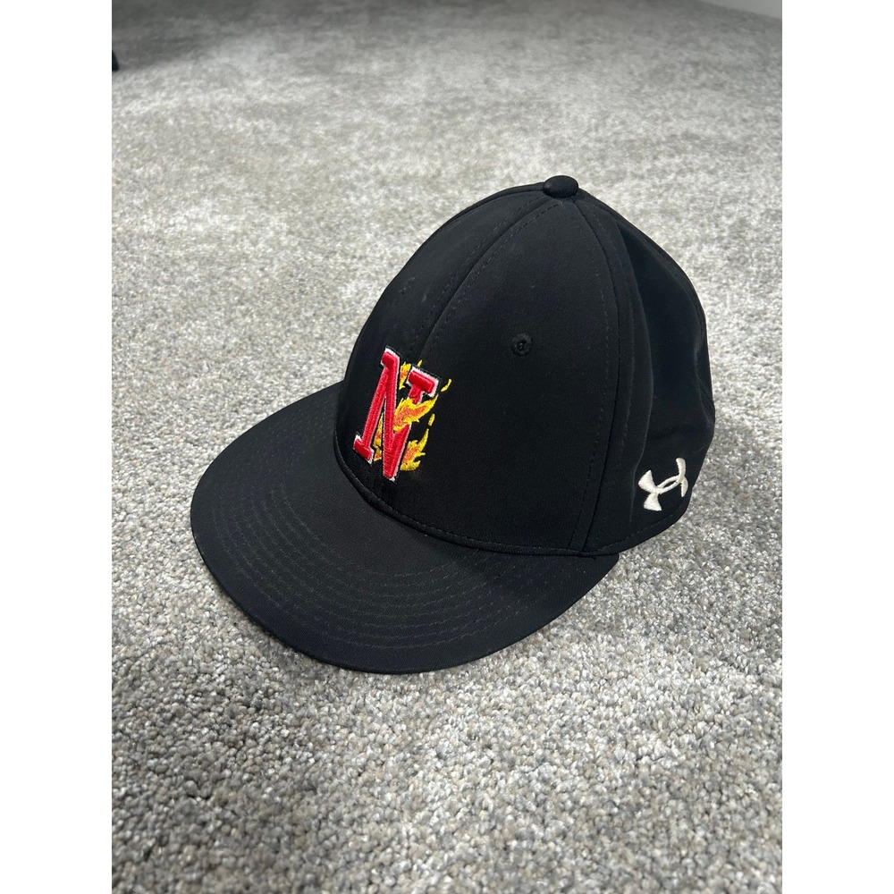 Under Armour Mens Black Flame N Logo Baseball Hat Size Small Style UA600 Cap 21